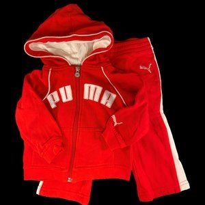 Puma Girls Red Sweat Suit 12-18M